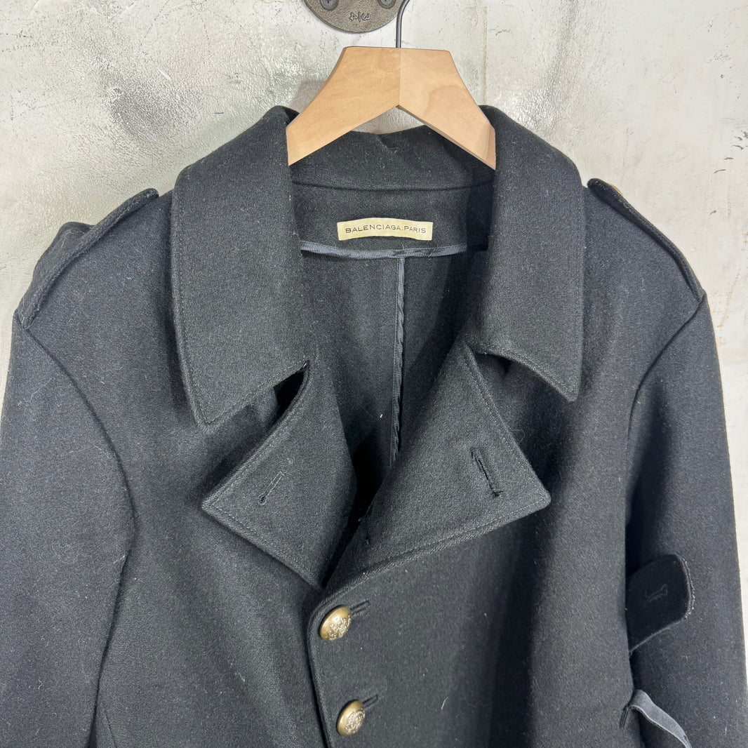 Balenciaga Black Peacoat