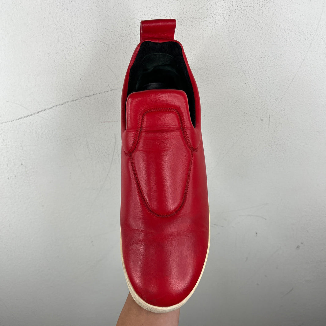 Celine Red Leather Slip On Sneakers