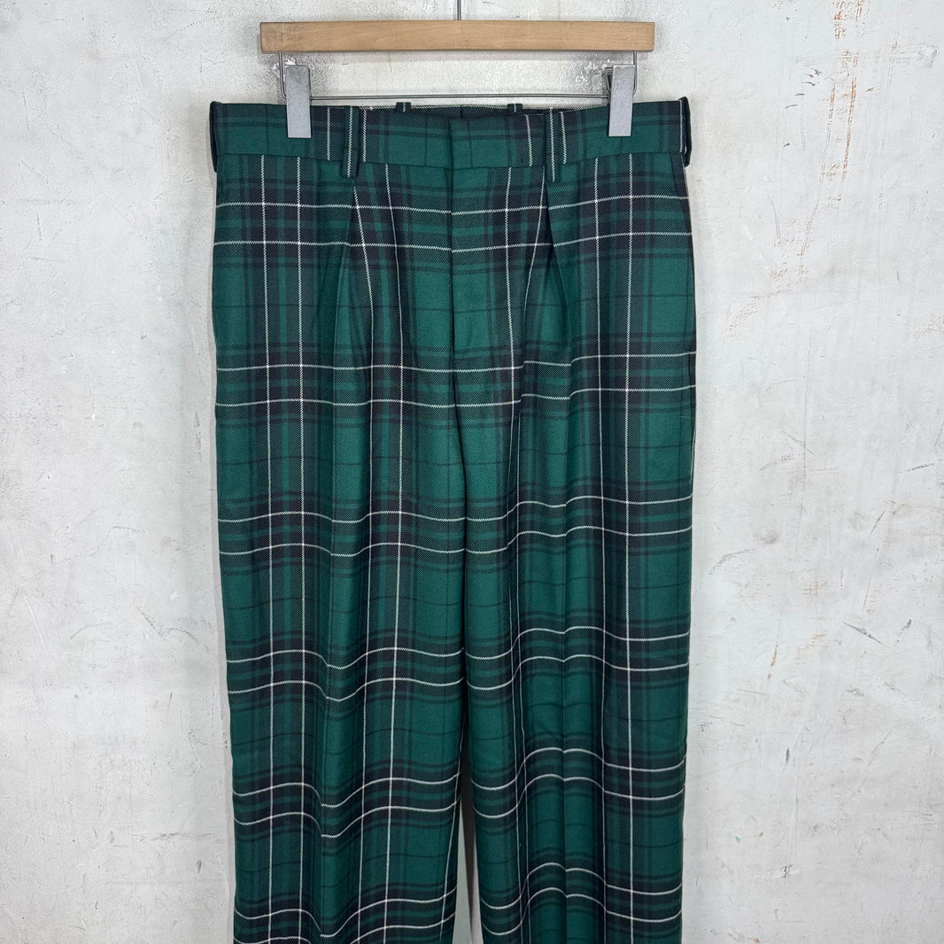 JW Anderson Green Plaid Trousers