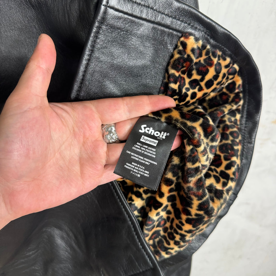 Supreme x Schott Leopard Lined Car Coat