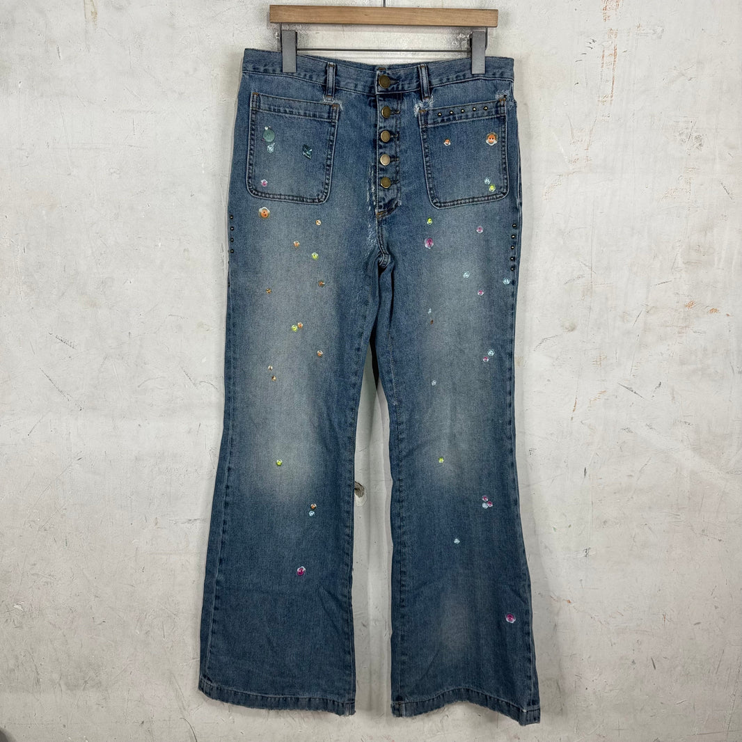Acne Studios Floragatan Sticker Flared Jeans