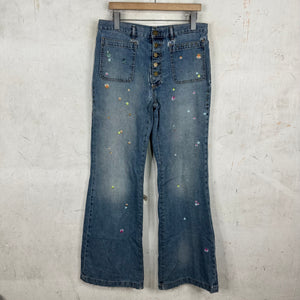 Acne Studios Floragatan Sticker Flared Jeans