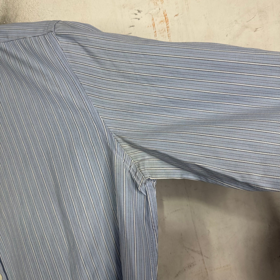 Dolce Gabanna Blue Striped LS Button Up