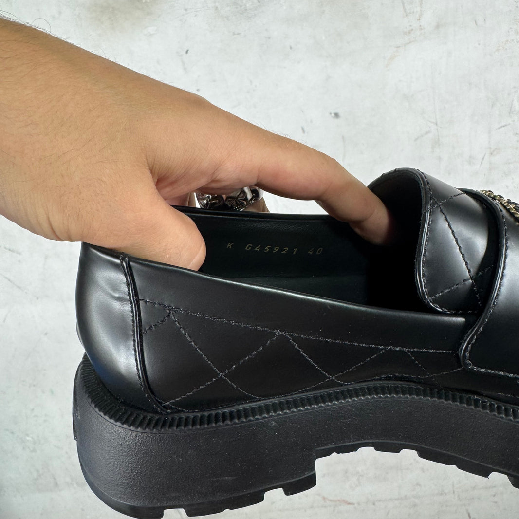 Chanel Quilted Logo Loafers