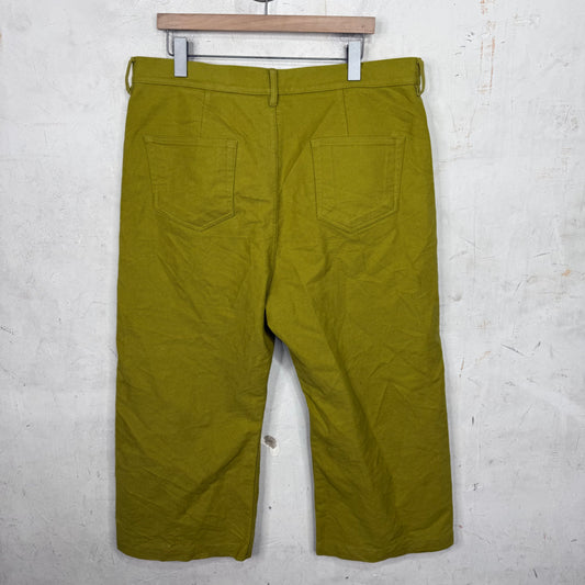 Rick Owens Wide Leg Cotton Trouser Yellow