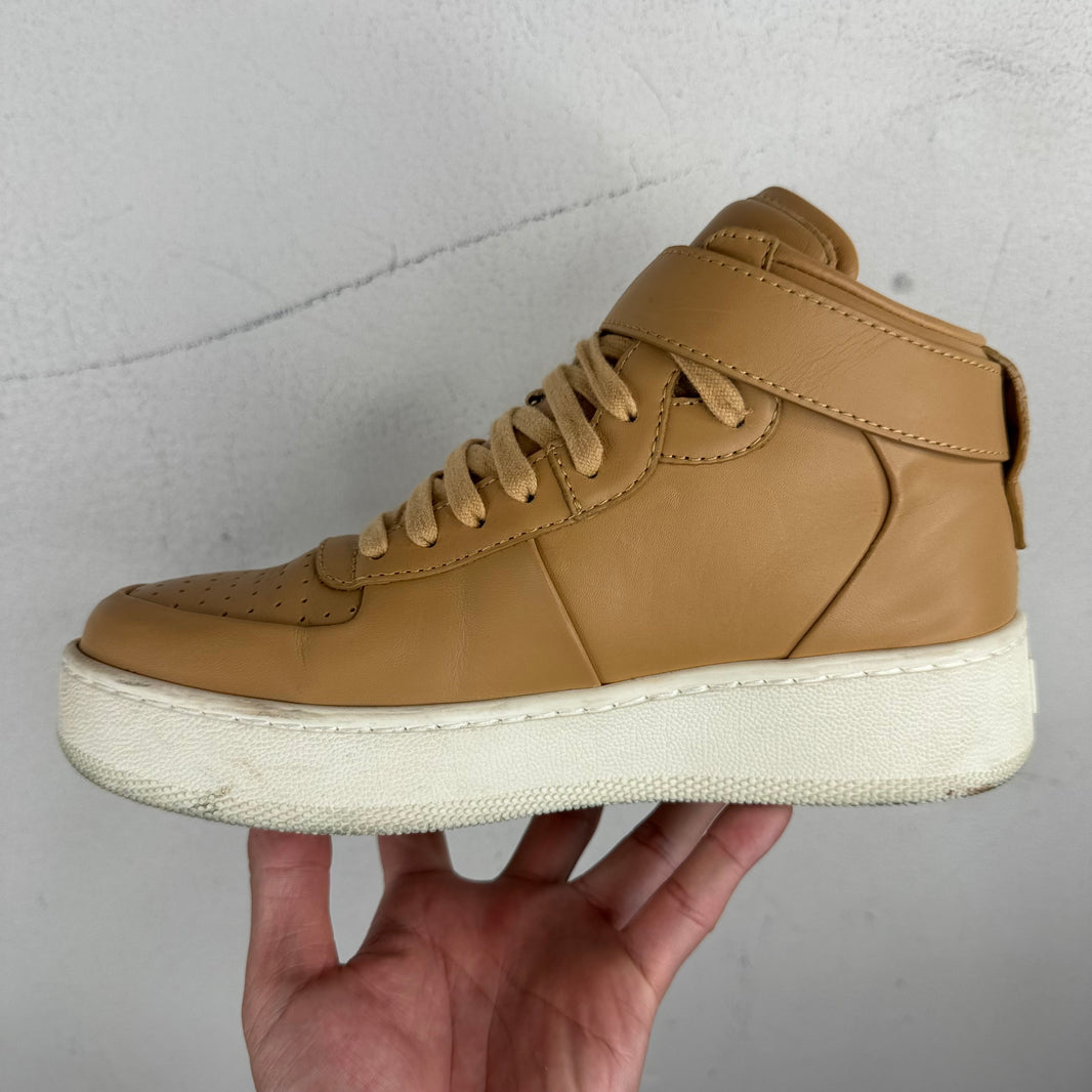 Celine Tan Leather High-Top Sneakers