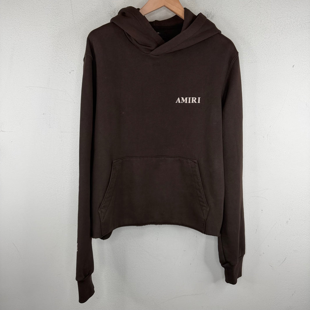 Amiri Distressed Puff Print Logo Hoodie