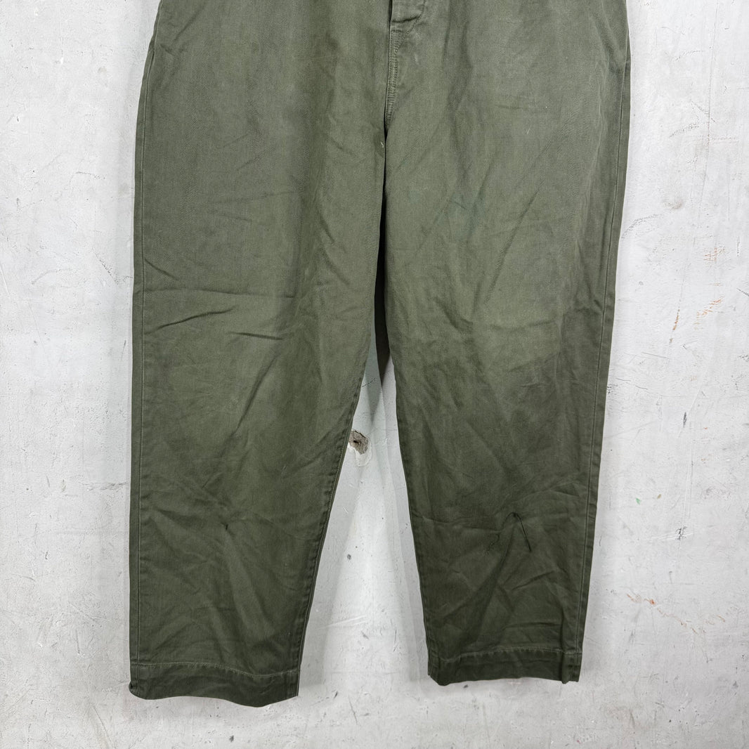 Kapital Green Buckle Back Canvas Pants