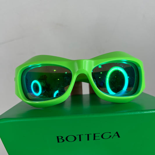 Bottega Veneta BV1086S Neon Green Cyclops Sunglasses