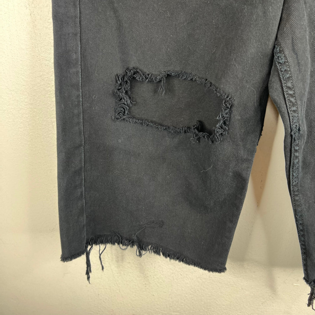 Balenciaga Distressed Long Denim Shorts