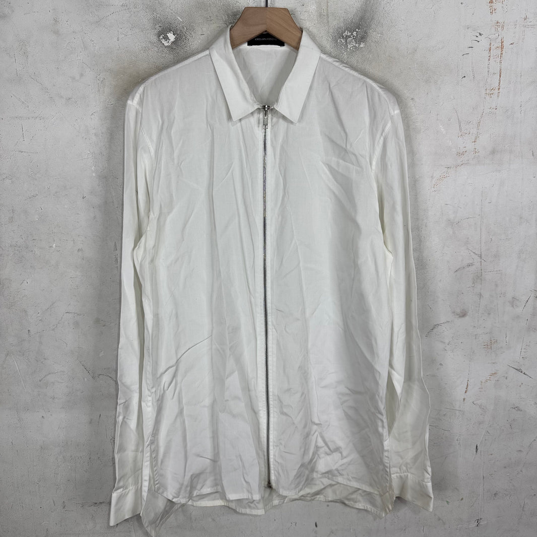 Kris Van Assche White Zip Shirt