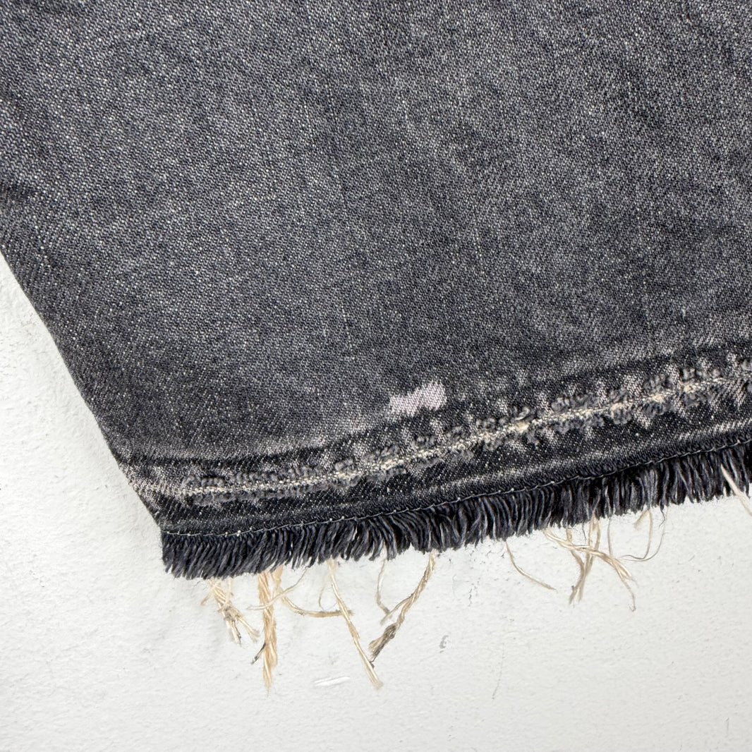 Kapital Black Bone Denim Shorts