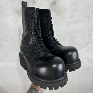 Balenciaga Black Leather Stomper Boots