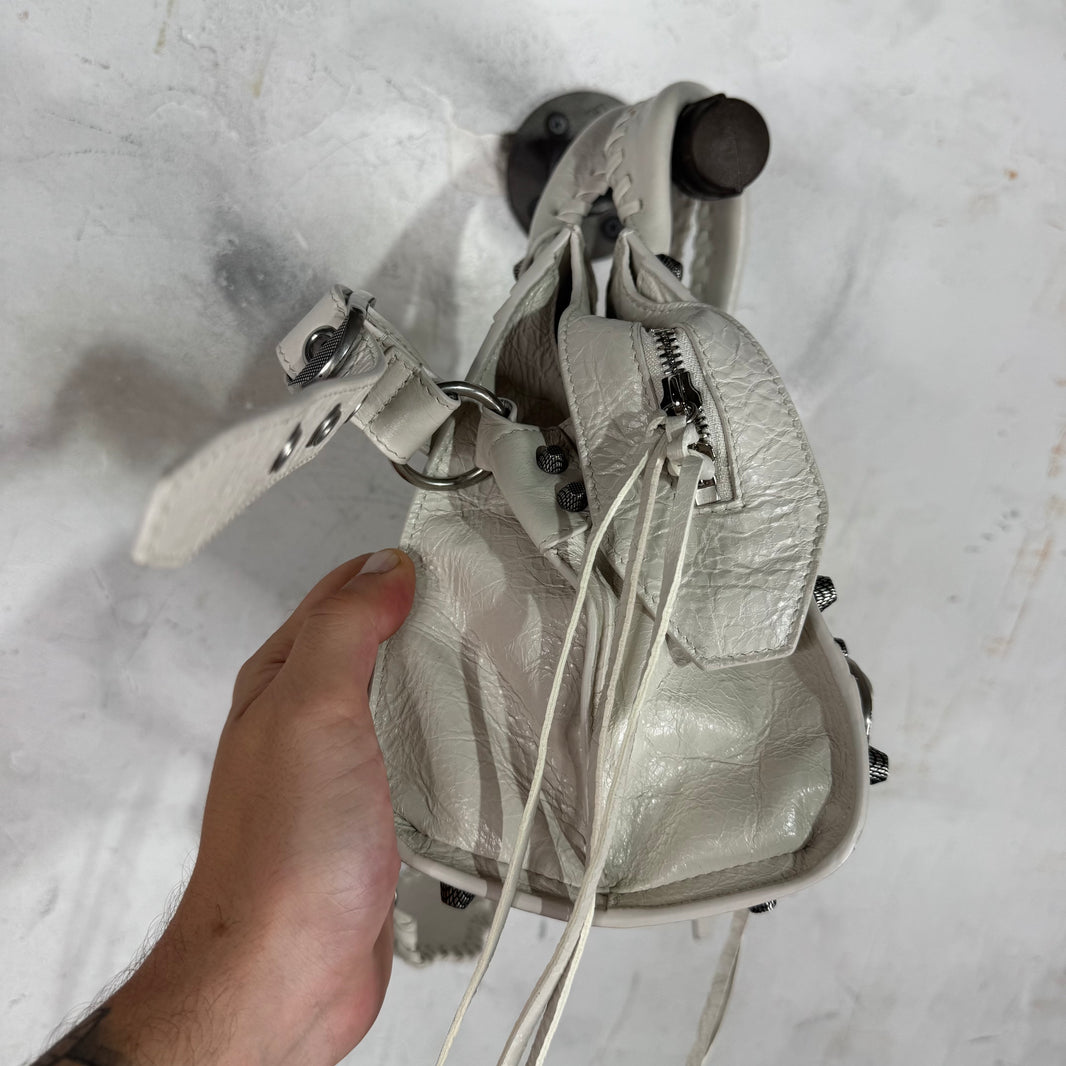 Balenciaga White Lambskin City Bag