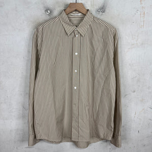 The Row Tan Striped Button Up
