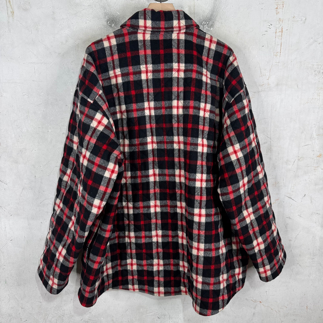 Balenciaga Heavy Plaid Snap Flannel Jacket