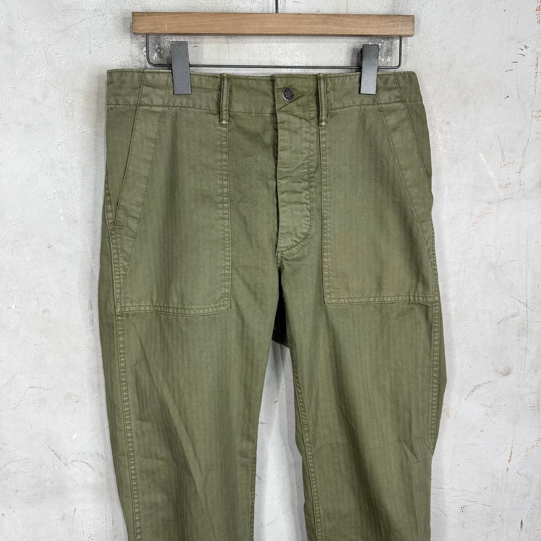 RRL Olive Herringbone Pants