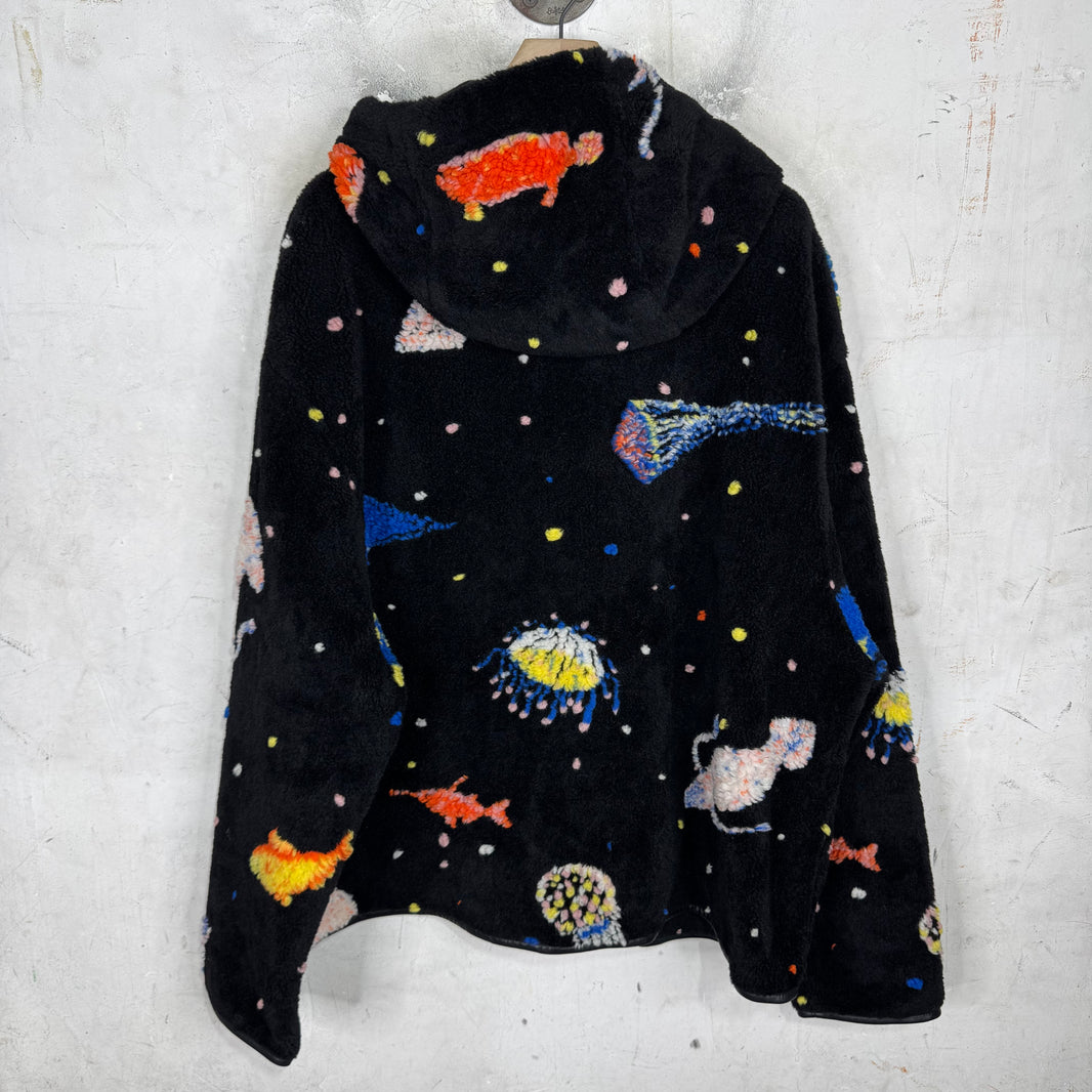Loewe Ocean Leather/ Fleece Trimmed Jacket