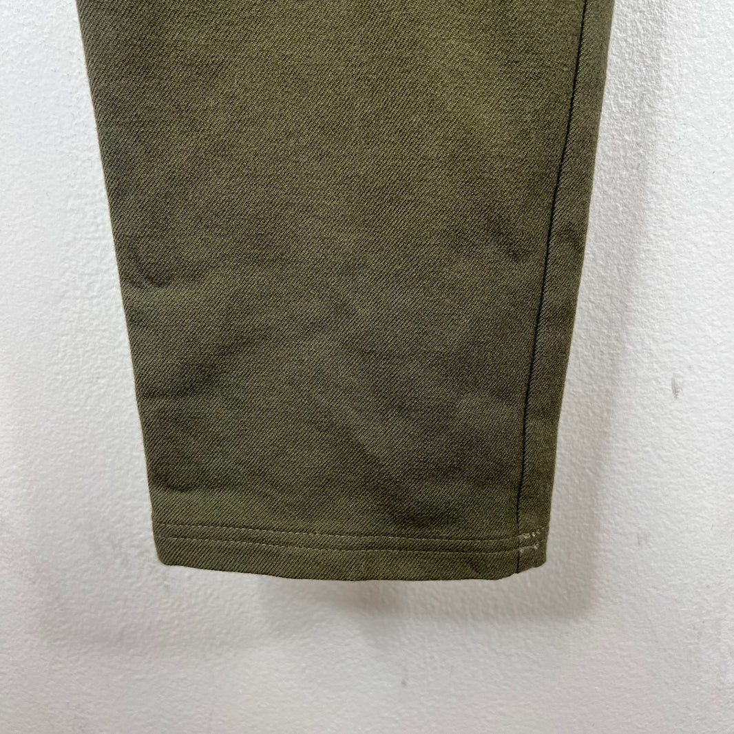 Balmain Green Wool Moto Cargo Pants