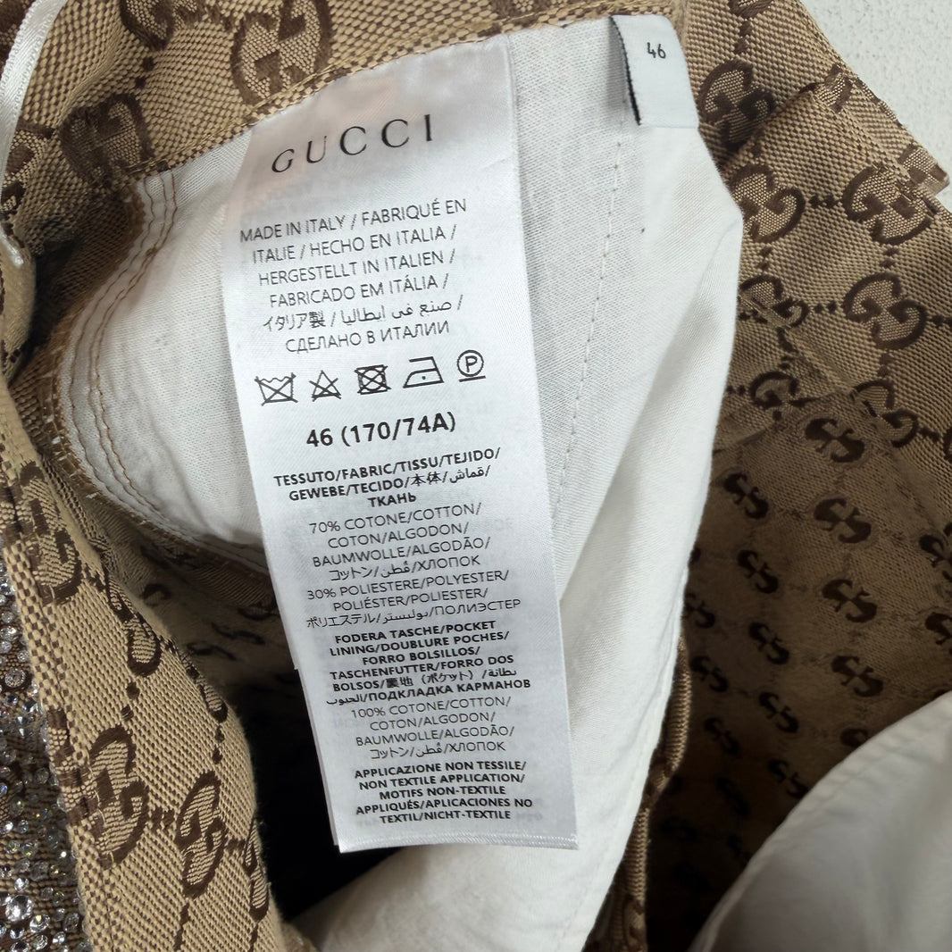 Gucci GG Monogram Crystal Embellished Carpenter Trousers