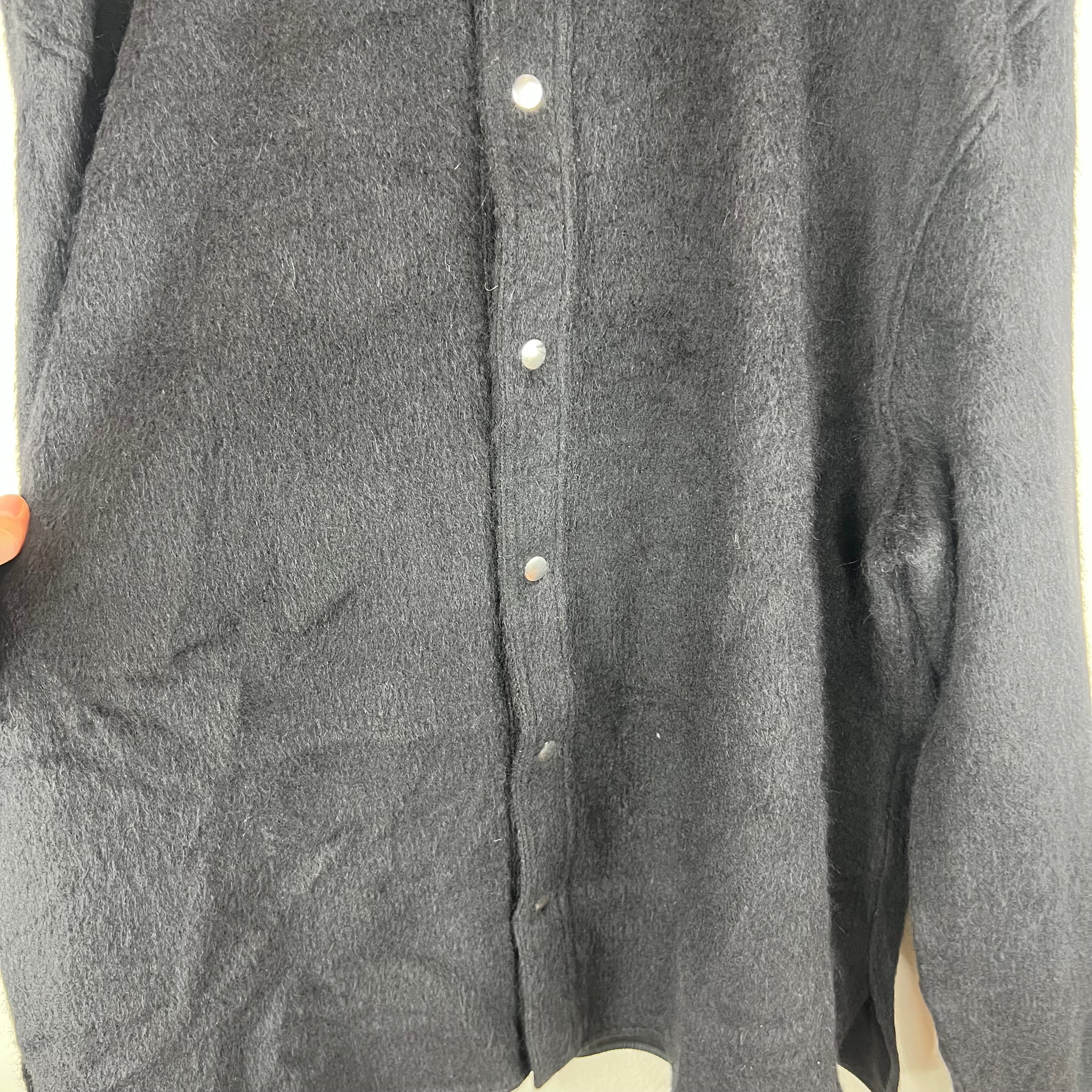 Jil Sander Black Alpaca/Wool Blend Snap Button Overshirt – www