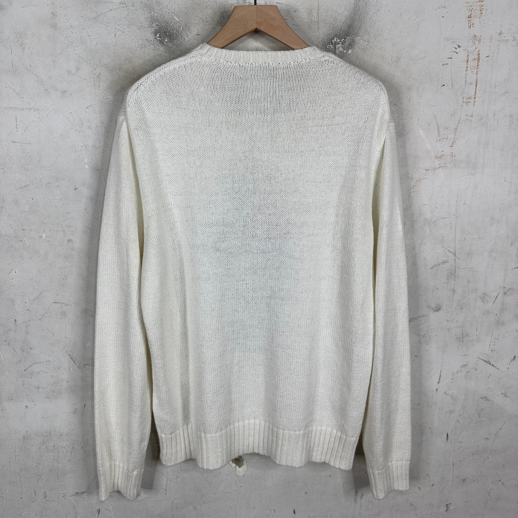 Ralph Lauren White Polo Bear Sweater