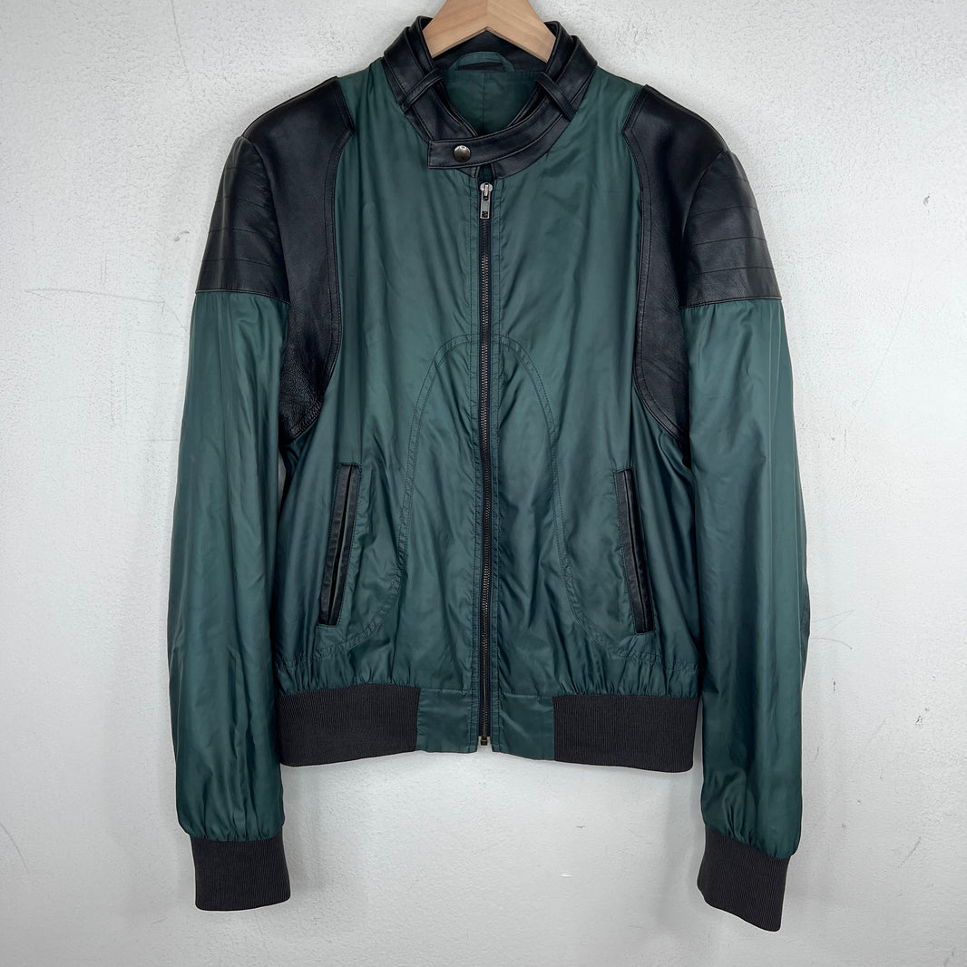 Margiela Nylon Leather Bomber Jacket