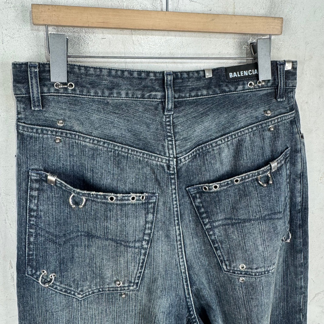 Balenciaga Dark Wash Sample Pierced Jeans