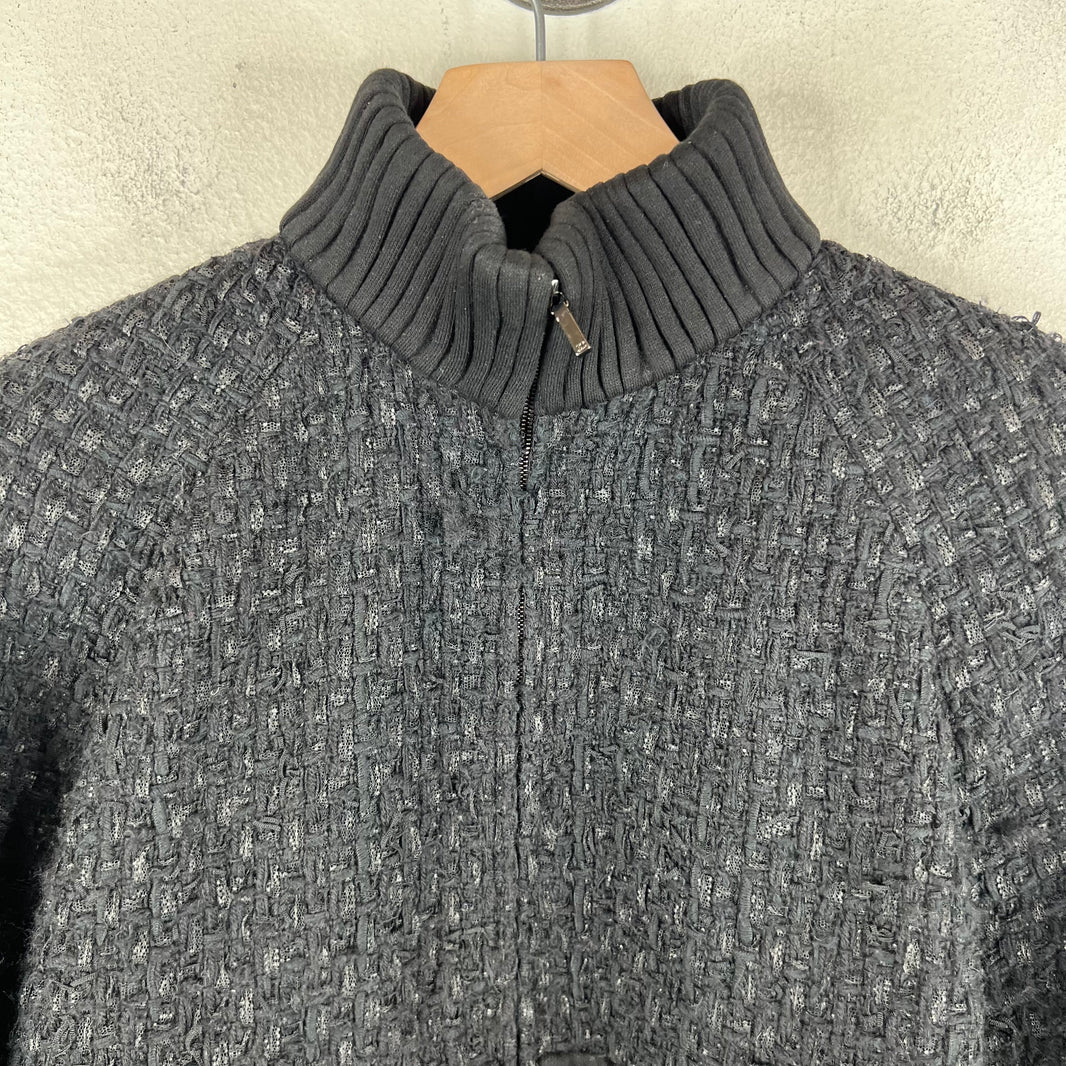 Chanel 22A Tweed Embellished Zip Up Jacket