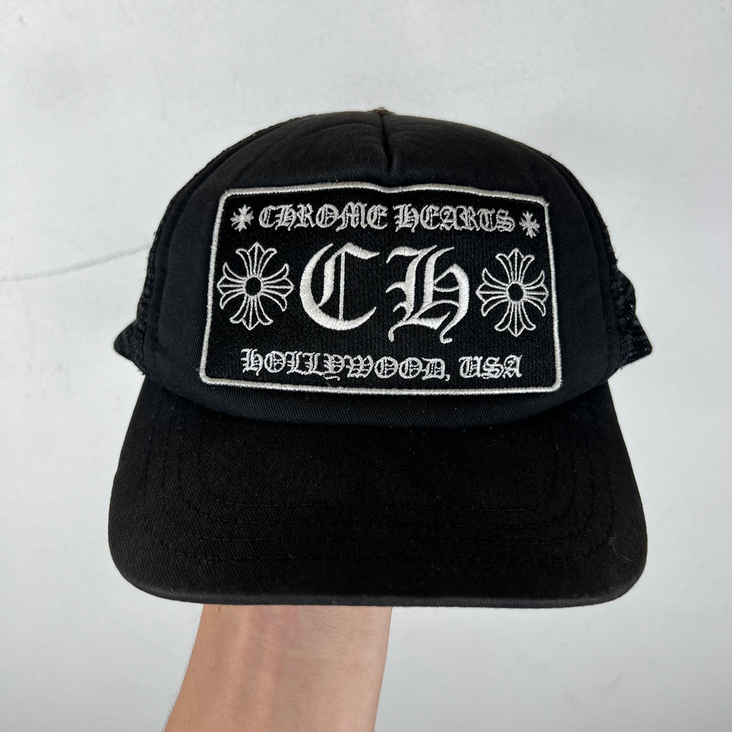 Chrome Hearts Black CH Trucker Hat