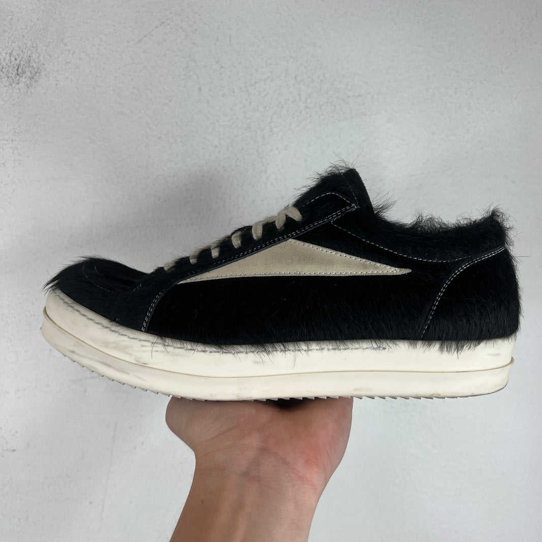 Rick Owens Black Ponyhair Vintage Sneakers