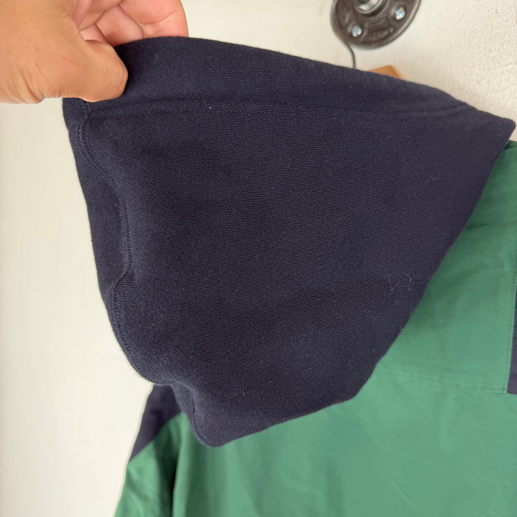Sacai Navy/Green Hybrid Zip Up Hoodie