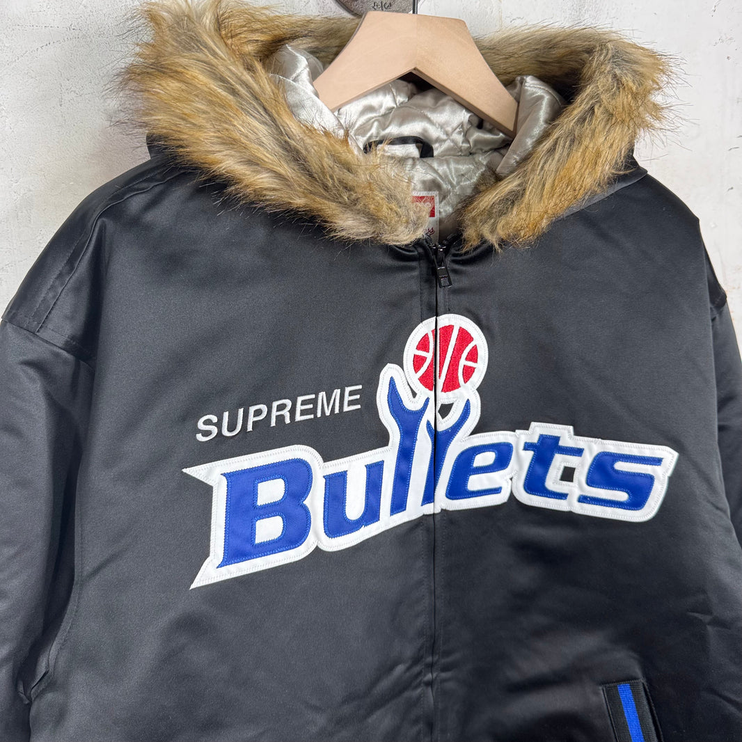Supreme x Mitchell & Ness Bullets Fur Hood Jacket