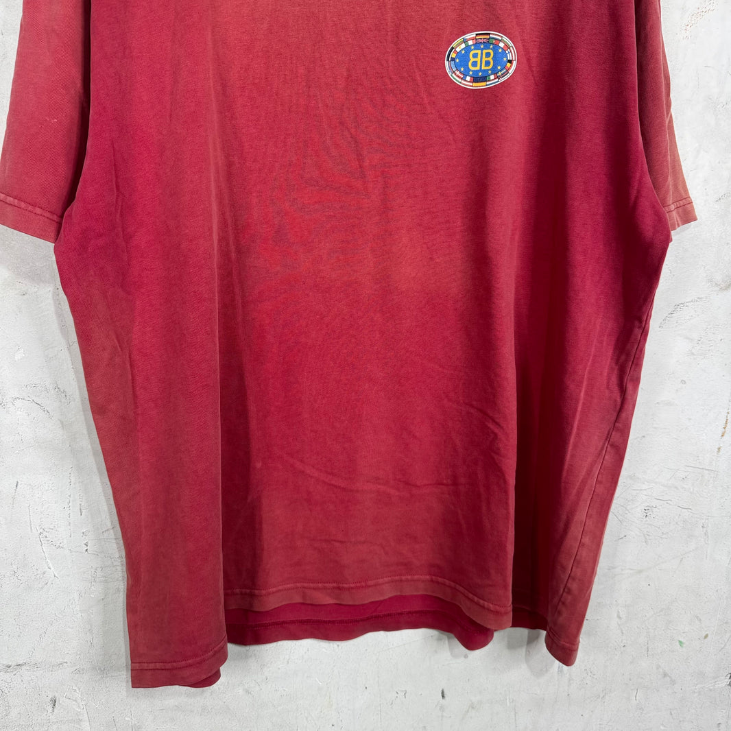Balenciaga Faded Flag Emblem BB T-Shirt
