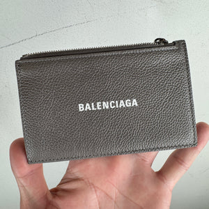 Balenciaga Gray Zipped Card Holder Wallet