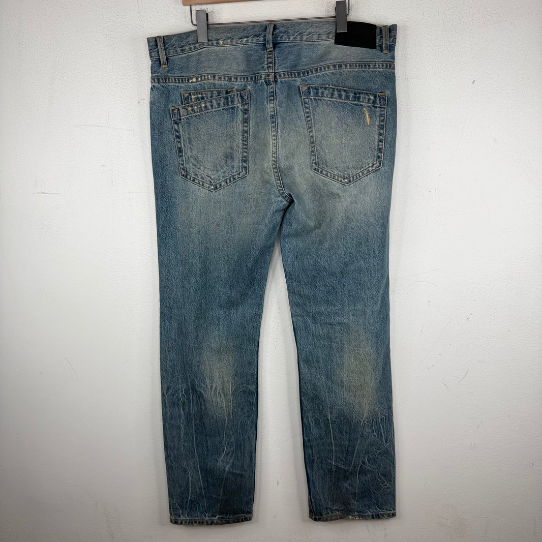 Helmut Lang Light Wash Distressed Jeans