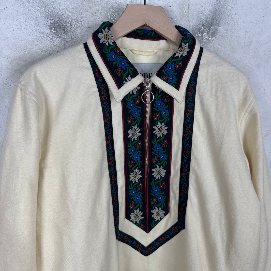 Bode Ecru Alpine Pullover Jacket