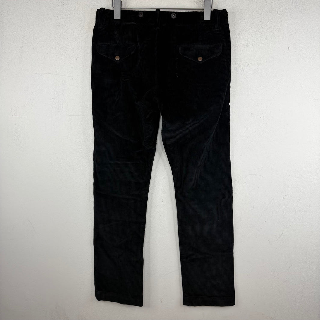 RRL Black Corduroy Straight Trousers
