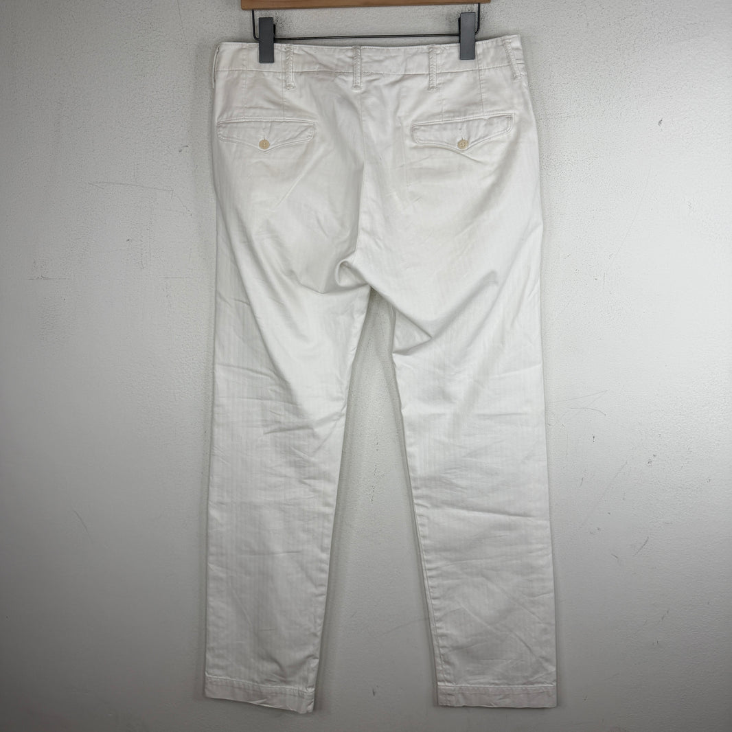 RRL White Herringbone Pants