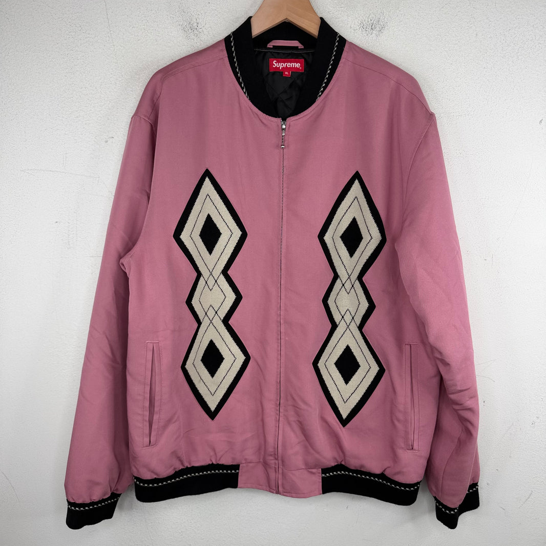Supreme Pink Argyle Bomber Jacket