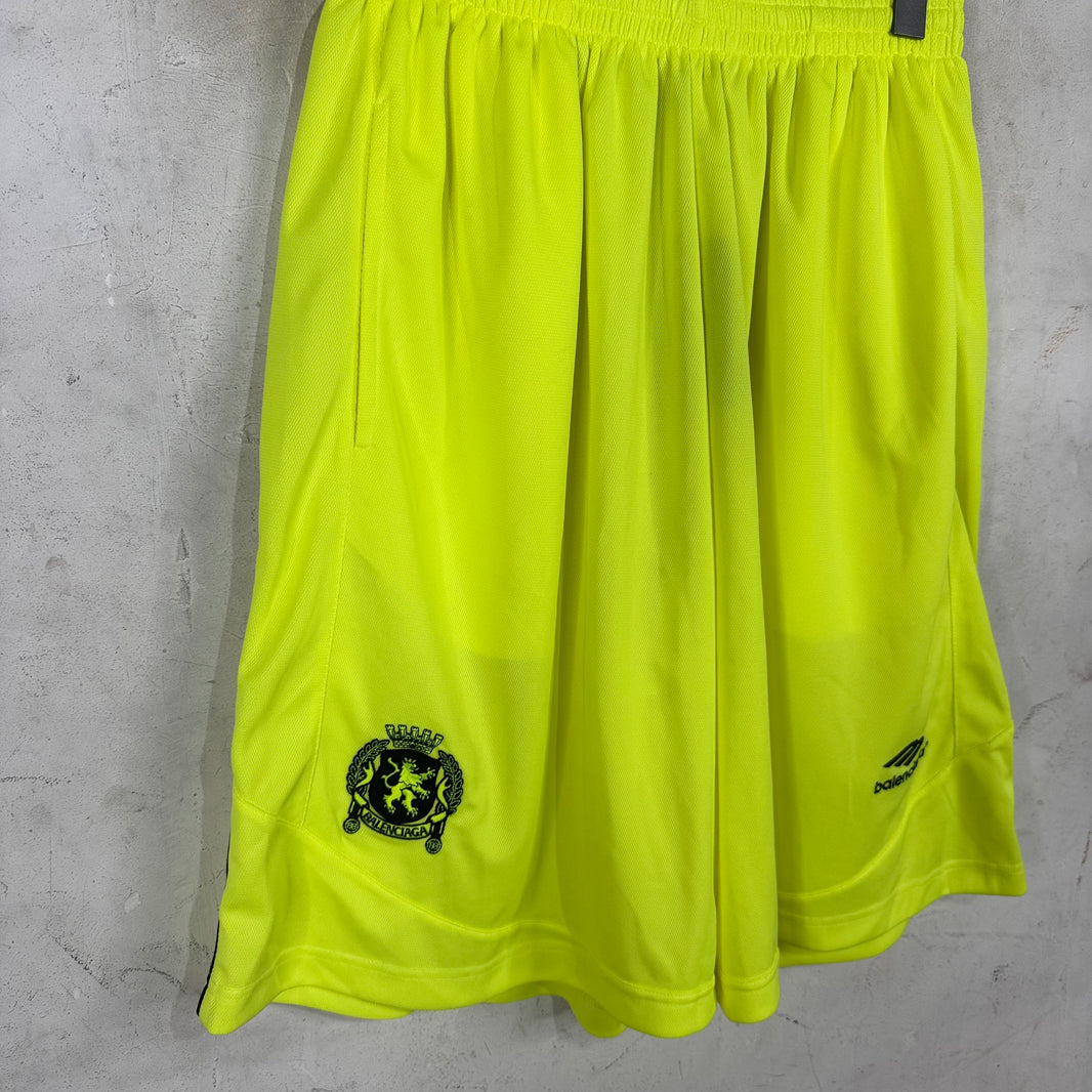 Balenciaga Neon Mesh Soccer Shorts