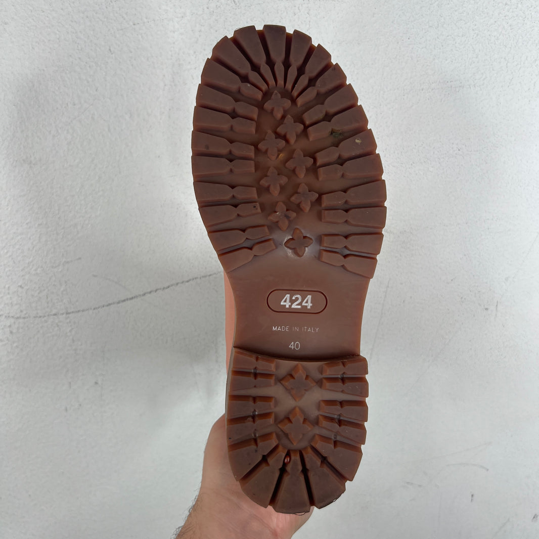 424 Camel Suede Pink Boots