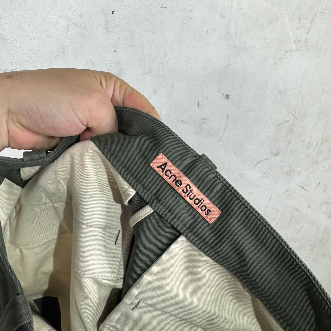 Acne Studios Olive Canvas Work Pants