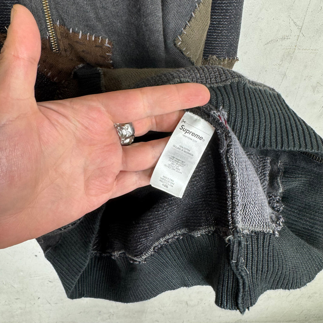 Supreme x Blackmeans Patchwork Knit Zip Hoodie