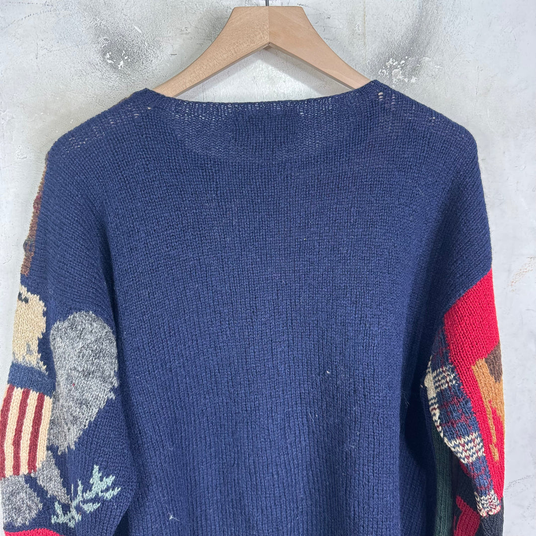 Ralph Lauren Multi Patchwork Country Sweater