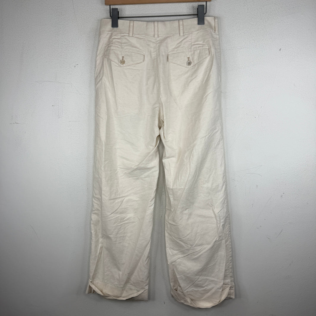 Junya Watanabe White Cuffed Hem Trousers