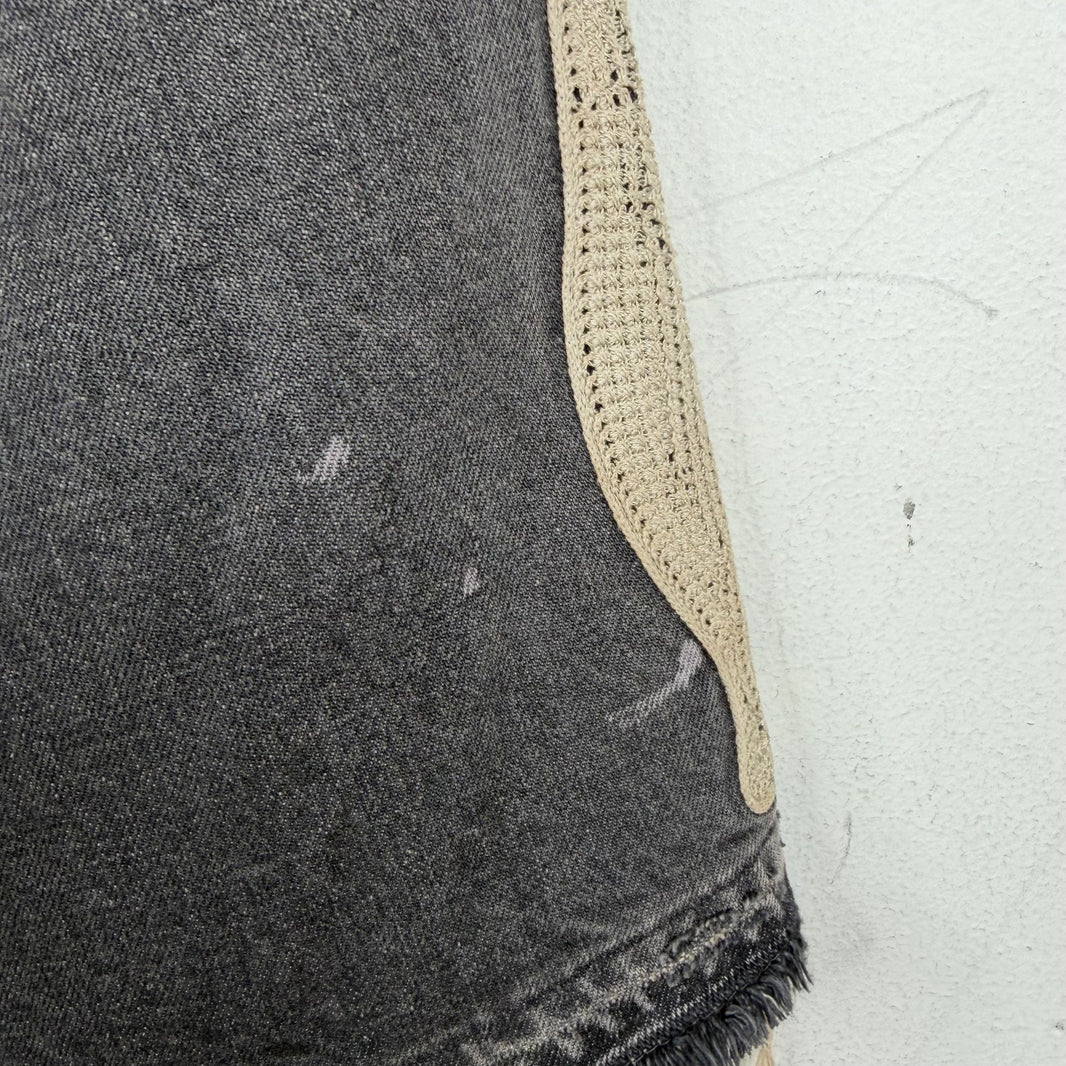 Kapital Black Bone Denim Shorts