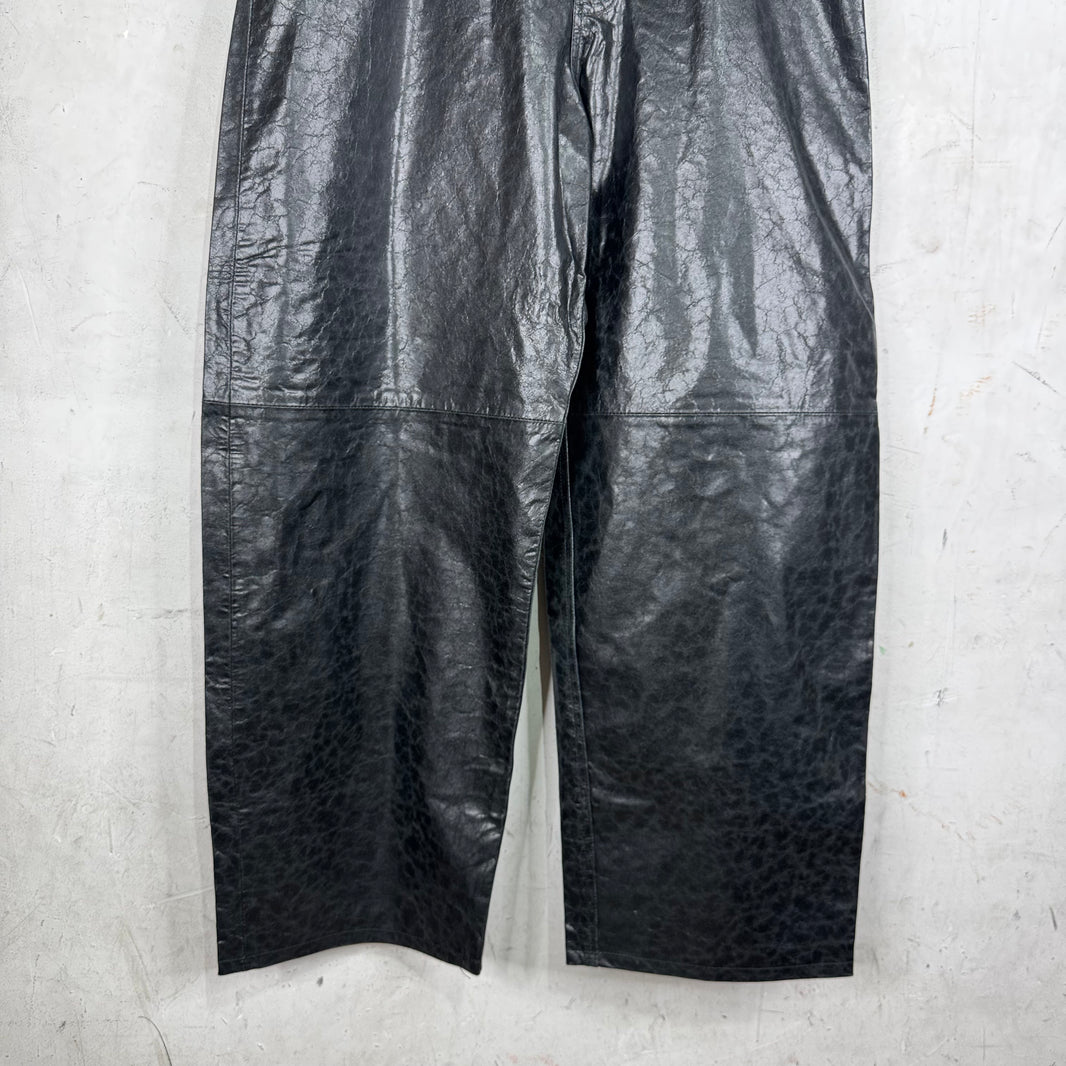 424 Paper Leather Wide Leg Pants