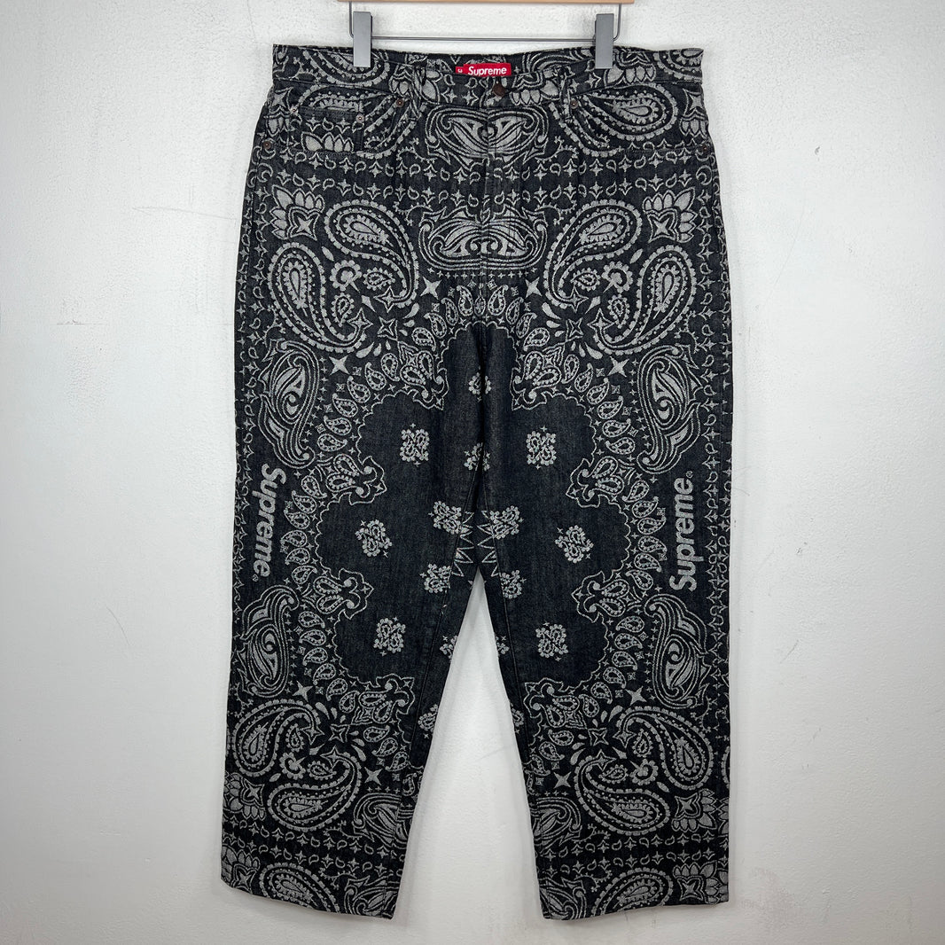 Supreme Black Paisley Jacquard Jeans