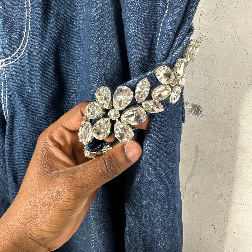 Simone Rocha Jeweled Carpenter Denim Shorts